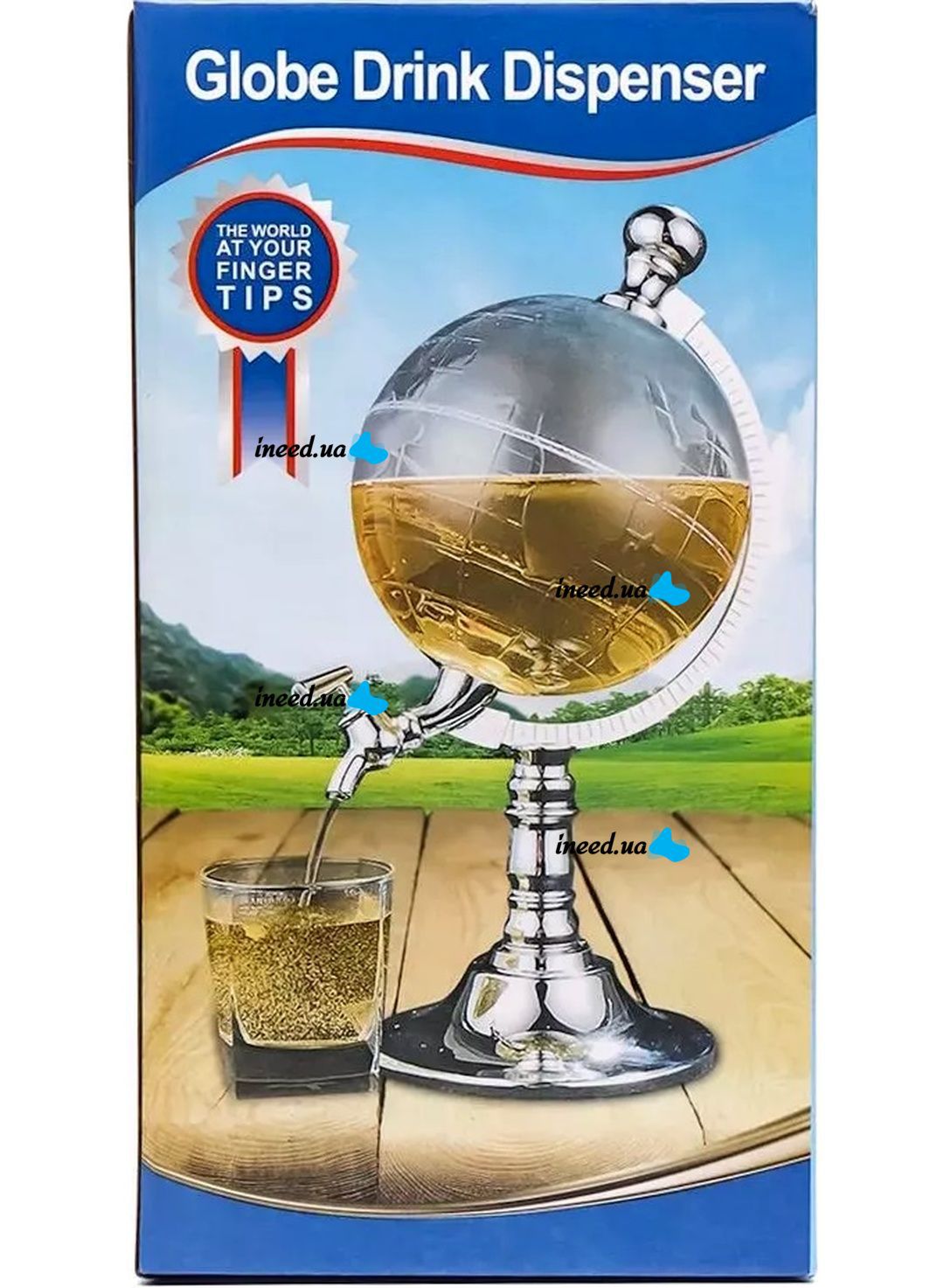 Dozator băuturi în formă de Glob Pământesc 1.5L cu robinet - imagine 2