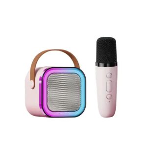 Set Karaoke Bluetooth cu Microfon Wireless și Boxă RGB Portabilă